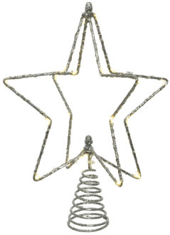 Decorismicro Led Piekmetaal Star Steady - 20 Led's - Warm Wit - 25cm - Binnen