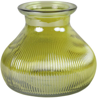 Decostar Bloemenvaas - geel/transparant glas - H12 x D15 cm
