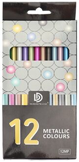 DEDEDEPRAISE Metallic Gekleurde Potloden Set Niet Giftig Gekleurde Tekening Potloden 12/18 Kleuren Metallic Kleur Potloodschets Supplies 12kleuren-reeks