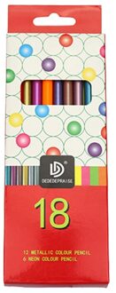DEDEDEPRAISE Metallic Gekleurde Potloden Set Niet Giftig Gekleurde Tekening Potloden 12/18 Kleuren Metallic Kleur Potloodschets Supplies 18kleuren-reeks