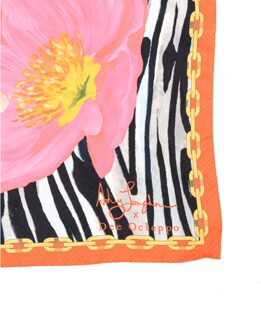 Dee X Ashley Longshore Rood Zebra Zijden Sjaal - maat Veelkleurig