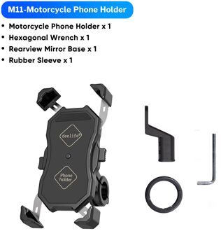 Deelife Mobiele Telefoon Houder Motorfiets Draadloos Opladen Met Qc 3.0 Usb Qi Lader Gps Navigatie Mount Bracket zonder lader