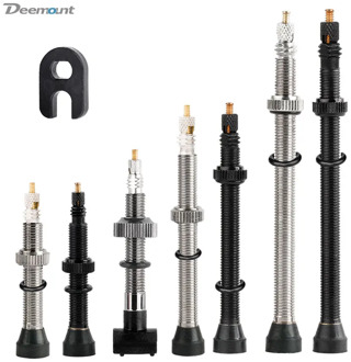 Deemount 40/60/80mm 2PCS Bicycle Tubeless Tire Presta Valve Brass Core Brass Stem W/ Alloy & Tool