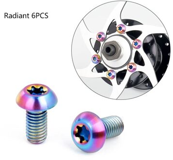 Deemount Titanium TC4 Bouten M5x10mm T25 Torx Hoofd Voor Fiets Schijfrem Rotor Mount Mtb Mountainbike Ti Onderdelen Schroeven Radiant 6stk