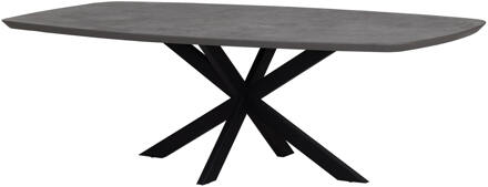 Deens Ovale Eettafel 'Vito' Mortex, 225 x 105cm, kleur Antraciet