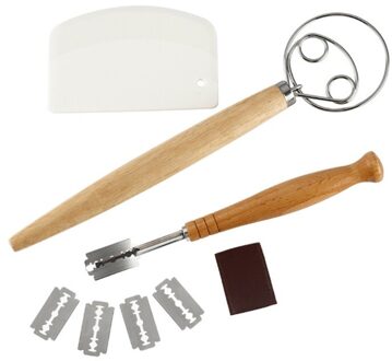 Deense Deeg Garde Brood Mixer Set Haak Nederlandse Garde Rvs Brood Slicer Deeg Schraper Bladen Voor Brood Deeg Donker Kaki