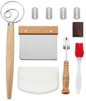 Deense Deeg Garde Brood Mixer Set Haak Nederlandse Garde Rvs Brood Slicer Deeg Schraper Bladen Voor Brood Deeg Licht Geel