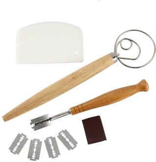 Deense Deeg Garde Brood Mixer Set Haak Nederlandse Garde Rvs Brood Slicer Deeg Schraper Bladen Voor Brood Deeg paars