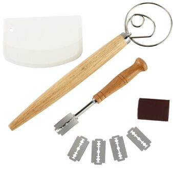 Deense Deeg Garde Brood Mixer Set Haak Nederlandse Garde Rvs Brood Slicer Deeg Schraper Bladen Voor Brood Deeg Roze