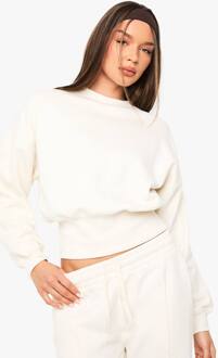 Deep Hem Boxy Oversized Sweatshirt, Ecru - L