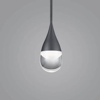 Deep LED hanglamp, mat zwart mat zwart, transparant