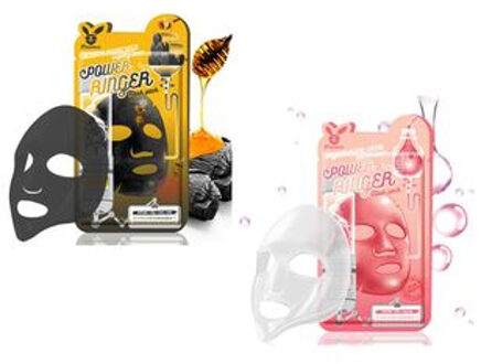 Deep Power Ringer Mask Pack Set - 2 Types Black Charcoal Honey