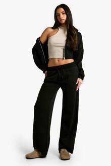 Deep Tailleband Rechte Pantalon Jogger, Black - XL