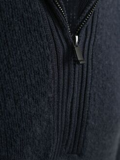 Deep Zip Pullover Boiled Wool Navy Donkerblauw - L,M,S,XXL