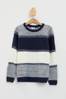 Defacto Jongens O-hals Mode Gestreept Patroon Gebreide Trui Casual Loose Trui Herfst Jongens-J4751A618WN 5 6 Age