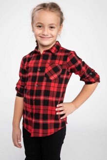DeFacto Meisje Winter Klassieke Zwart Rood Plaids Shirts Meisjes Katoen Lange Mouwen Grids Shirt Kinderen Top Shirts-K2489A618WN 10 11 Age