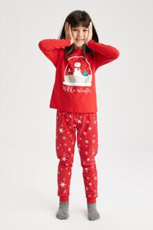 Defacto Winter Meisje Homewear Meisje Gedrukt Pyjama Pak Pyjama Nachtkleding Thuis-Pak Comfortabele Season-R5467A620WN 6 7 Age