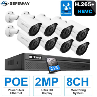 DEFEWAY HD 5MP POE NVR Kit 4CH/8CH 2MP POE IP Camera with Audio CCTV System H.265+ Outdoor Night Vision Video Surveillance Set