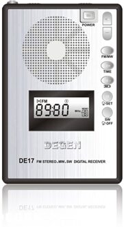 Degen DE17 FM Stereo MW SW LCD Radio DSP WERELDONTVANGER Alarm Quarz Klok FM Radio A0904A