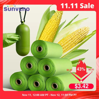 Degradable Corn Starch Pet Baby Garbage Bag Disposal Bags Portable Nappy Garbage Bag Refillable Bin Box Case Eco friendly