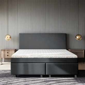 Dekbed Discounter 1-Persoons Boxspring Julia Relax - Antraciet - Antraciet 90x200 Cm - Pocketvering - Inclusief Topper - Dekbed-Discounter.nl