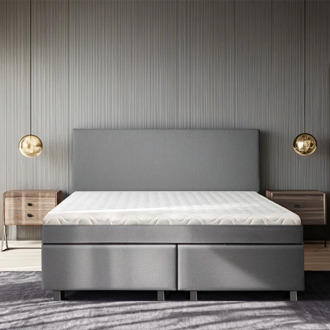 Dekbed Discounter 1-Persoons Boxspring Julia Relax - Grijs - Grijs 90x210 Cm - Pocketvering - Inclusief Topper - Dekbed-Discounter.nl - 90 x 210 cm
