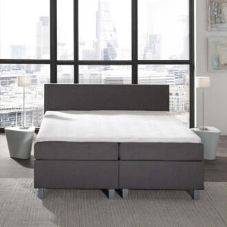 Dekbed Discounter 1-Persoons Boxspring Julia Royal Comfort - Antraciet - Antraciet 90x220 Cm - Pocketvering - Inclusief Topper - Dekbed-Discounter.nl - 90 x 220 cm