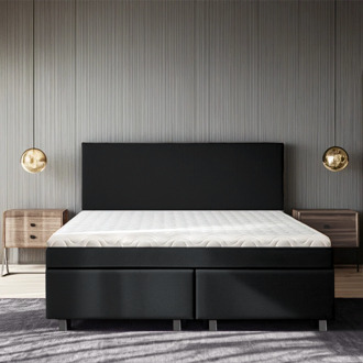 Dekbed Discounter 2-Persoons Boxspring Julia Relax - Zwart - Zwart 140x200 Cm - Pocketvering - Inclusief Topper - Dekbed-Discounter.nl