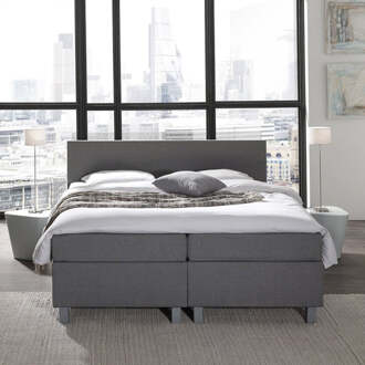 Dekbed Discounter 2-Persoons Boxspring Julia Royal Comfort - Grijs - Grijs 140x200 Cm - Pocketvering - Inclusief Topper - Dekbed-Discounter.nl - 140 x 200 cm