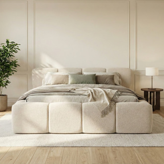 Dekbed Discounter 2-Persoons Boxspring Met Opbergruimte - Ostuni - Beige 140x200 Cm - - Inclusief Topper - Dekbed-Discounter.nl