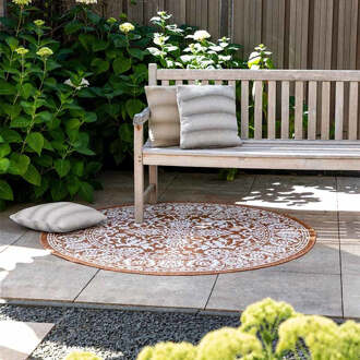 Dekbed Discounter Buitenkleed Brunello Rond - Terra Xcm - Nylon - Dekbed-Discounter.nl Bruin - ø 160 cm