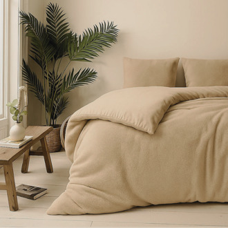 Dekbed Discounter Dekbedovertrek Teddy - Eenpersoons (140x200 Cm) - Taupe Microvezel Teddy - Effen - Dekbed Discounter - Dekbed-Discounter.nl - 140 x 200/220 cm