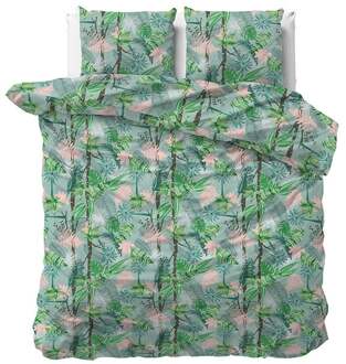 Dekbed Discounter - Eenpersoons Dekbedovertrek Palm Jungle 140x220 cm - Polycotton - Dekbedovertrek met kussensloop