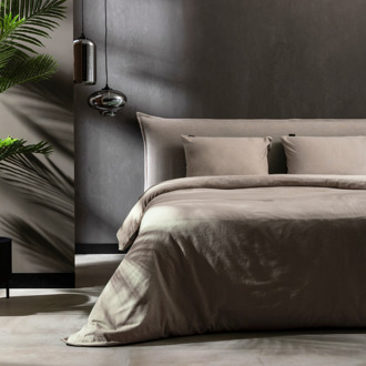 Dekbed Discounter Flanel Dekbedovertrek + Hoeslaken - Taupe - Dekbed-Discounter.nl