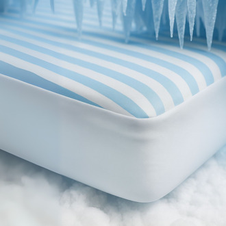 Dekbed Discounter Hoeslaken Cool Touch Technology - Blauw Wit - Dekbed-Discounter.nl Blauw,Wit - 90 x 200 cm