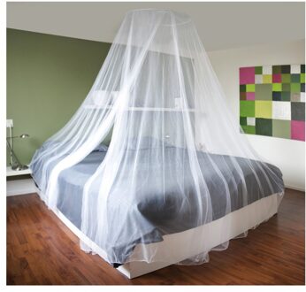 Dekbed Discounter Klamboe 2 Persoons - Muggennet 60 x 250 x 1200 cm - Muggengaas voor Slaapkamer, Kinderkamer en Campingbed Wit