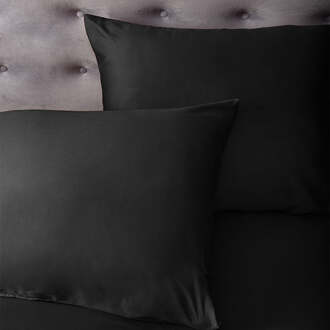 Dekbed Discounter Kussensloop Satijn Zwart: 2-PACK - Dekbed Discounter - 60x70 Cm - Katoen-satijn - Dekbed-Discounter.nl