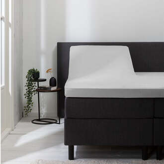 Dekbed Discounter Splittopper Hoeslaken Lichtgrijs - Luna Stretch - 2-PACK - 160x200cm - Grijs - Dekbed Discounter - Dekbed-Discounter.nl