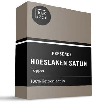 Dekbed Discounter Topper Hoeslaken - Katoen Satijn - Truffel - 90x200cm - Groen - Dekbed Discounter - Dekbed-Discounter.nl - 90 x 200 cm