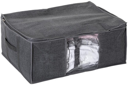 Dekbed/kussens opberghoes - antraciet grijs - met vacuumzak - 60 x 45 x 25 cm - Opberghoezen