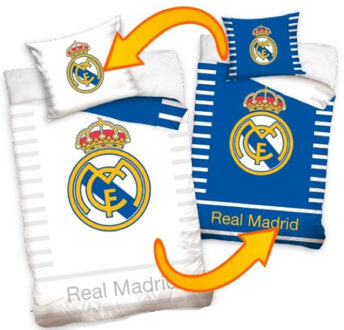 dekbedovertrek 140 x 200 cm blauw/wit