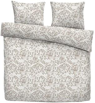 Dekbedovertrek Aline - Wit/taupe - 240x200/220 Cm - Katoen - Wit#Taupe