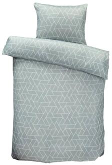 Dekbedovertrek Austin - Groen - 140x200 Cm - Polyester - Grijs