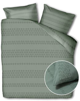 Dekbedovertrek Ava - Salie - Eenpersoons (140x200 Cm) - Groen Microvezel - Patroon - Fresh And Co - Dekbed-Discounter.nl