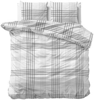 Dekbedovertrek Azra - Eenpersoons (140x200 Cm) - Wit Polyester-katoen - - Sleeptime Elegance - Dekbed-Discounter.nl - 140 x 200/220 cm