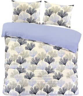 Dekbedovertrek Boaz - Wit/blauw - 200x220 Cm - Polyester - Wit#Blauw