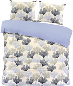 Dekbedovertrek Boaz - Wit/blauw - 240x220 Cm - Polyester - Wit#Blauw