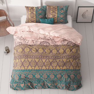 Dekbedovertrek - Bohemian - Tweepersoons (200x200 Cm) - Wit Microvezel - - Sleeptime Classy - Dekbed-Discounter.nl