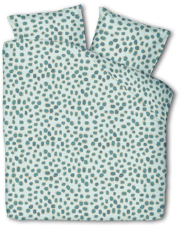 Dekbedovertrek Crazy Dots Dekbedovertrek - Tweepersoons (200x220 cm) - Wit & Groen 80% polyester 20% katoen - Dessin: Stippen - Luna Bedding