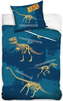 dekbedovertrek dino blauw 140 x 200 cm